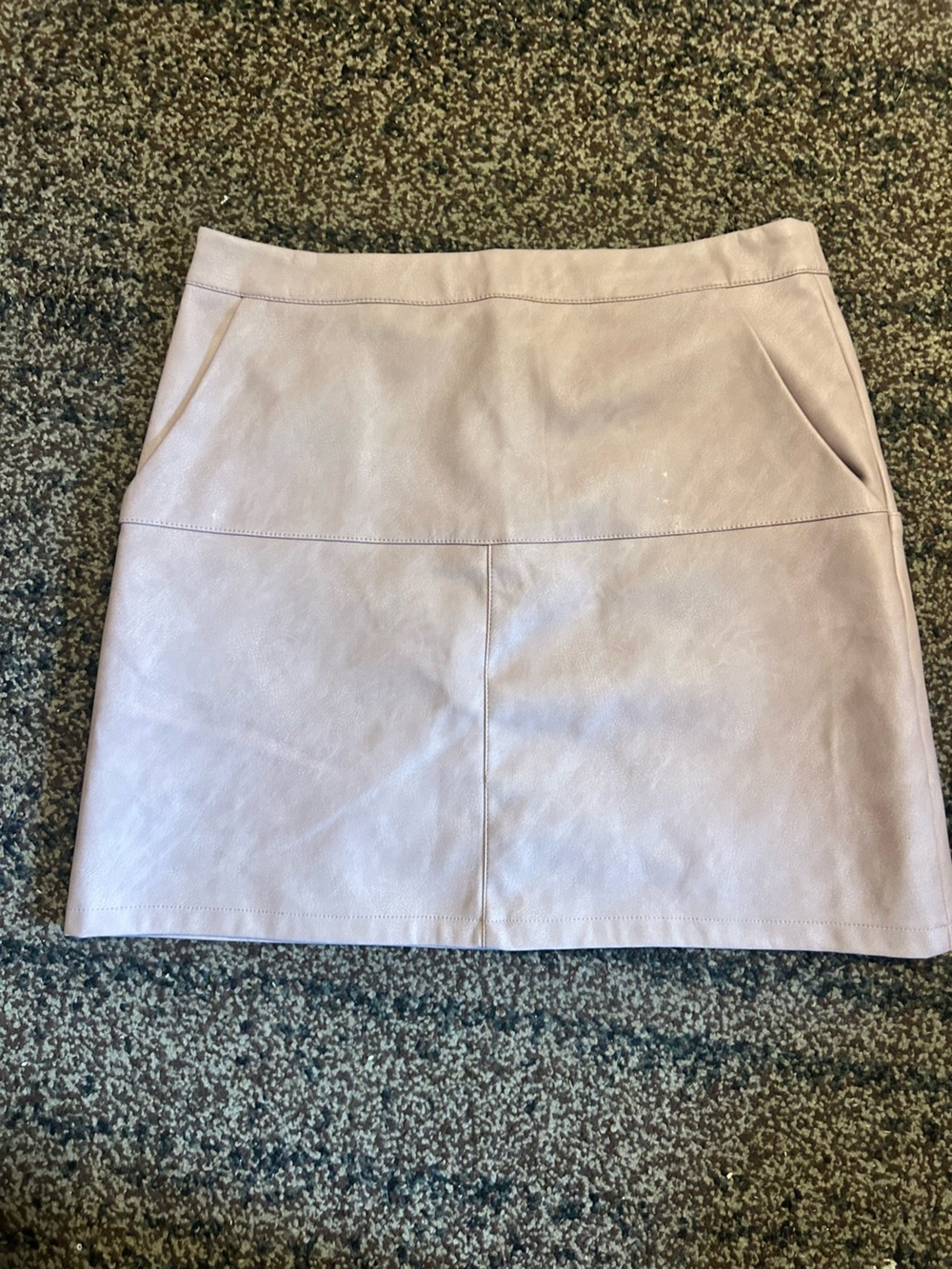 Shinestar Blush Faux Leather Pencil Skirt